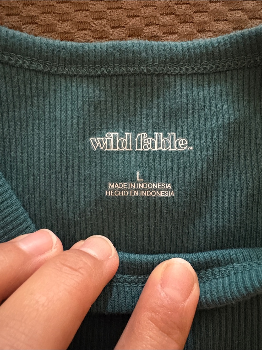 Wild Fable Teal Ribbed Cropped Tank Top - Picture 3 of 3